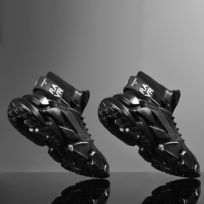 Opp France Men Mesh High Top Sneakers Black