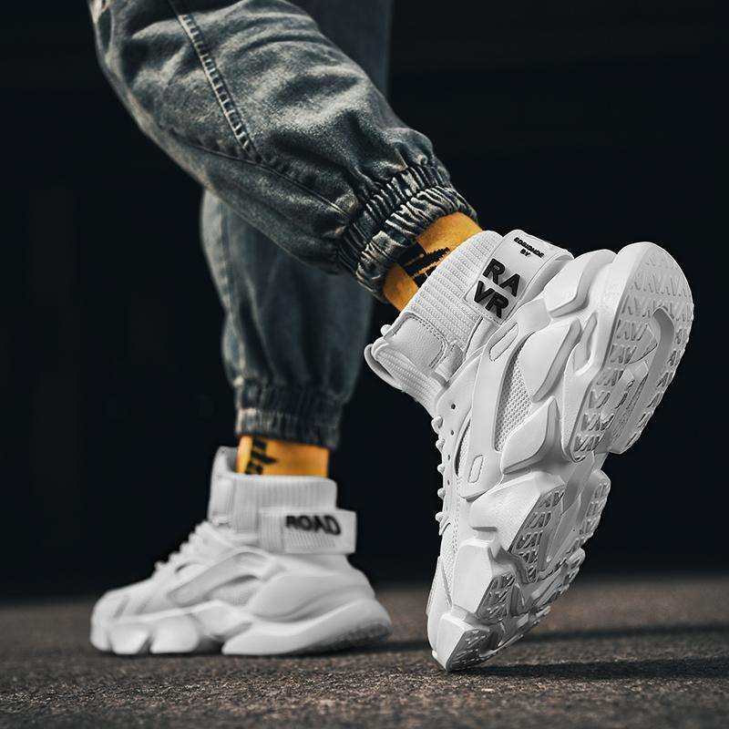 Opp France Men Mesh High Top Sneakers White