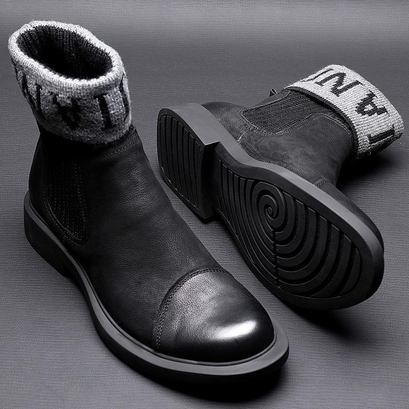 Opp France Men Motorcycle High Top Leather Boots