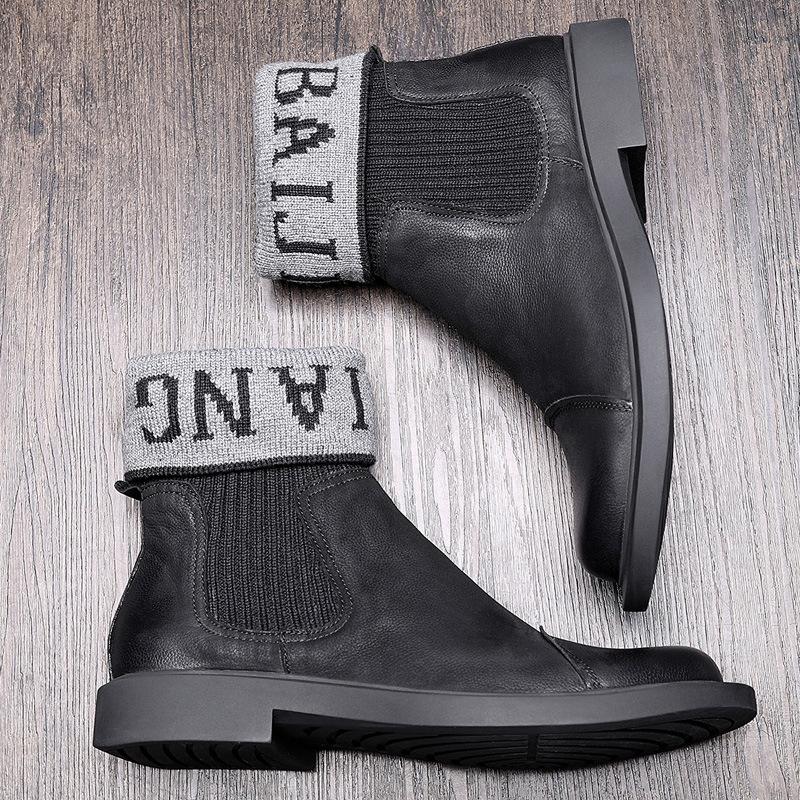 Opp France Men Motorcycle High Top Leather Boots