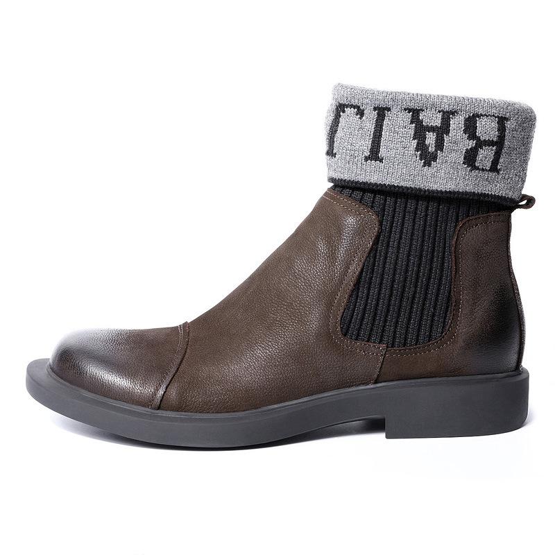 Opp France Men Motorcycle High Top Leather Boots