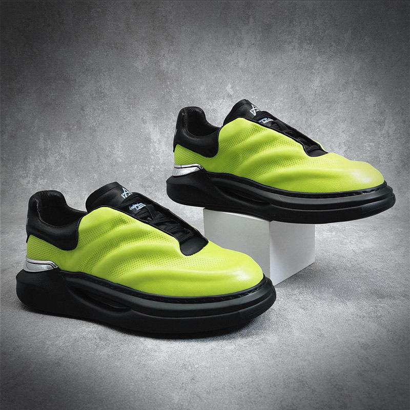 Opp France Men Platform Leather Versatile Sneakers