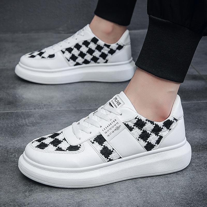 Opp France Men Platform Plaid Casual Shoes