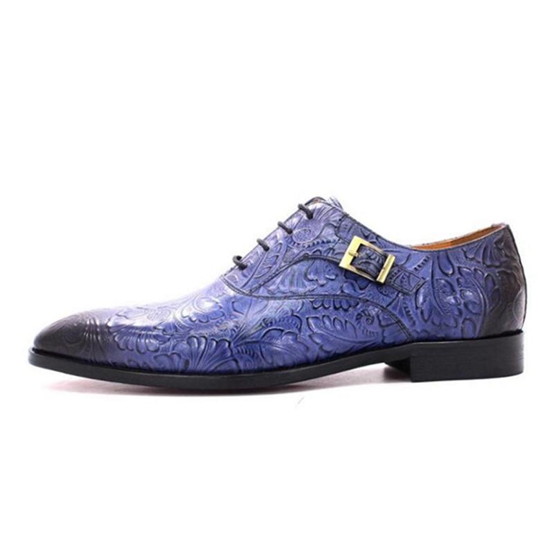 opp france Men Printed Pointed Toe Oxfords