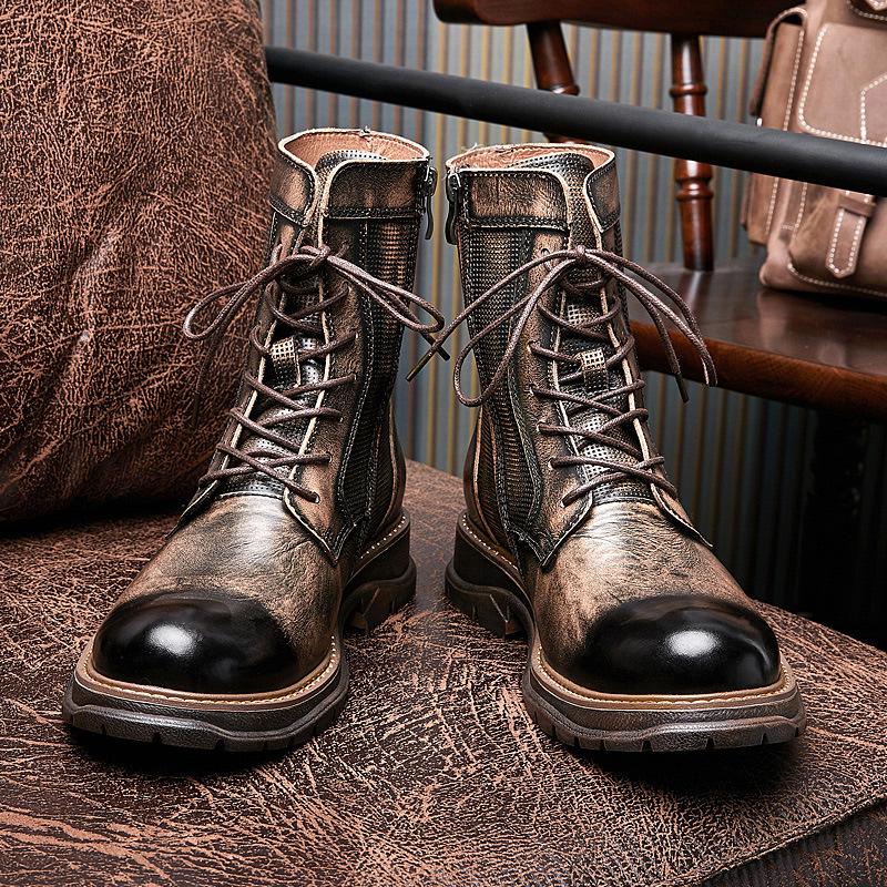 Opp France Men Trendy Leather Boots