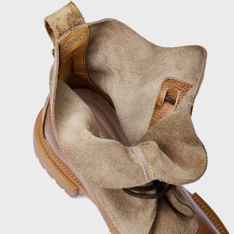 Opp France Men Vintage Martin Boots Brown