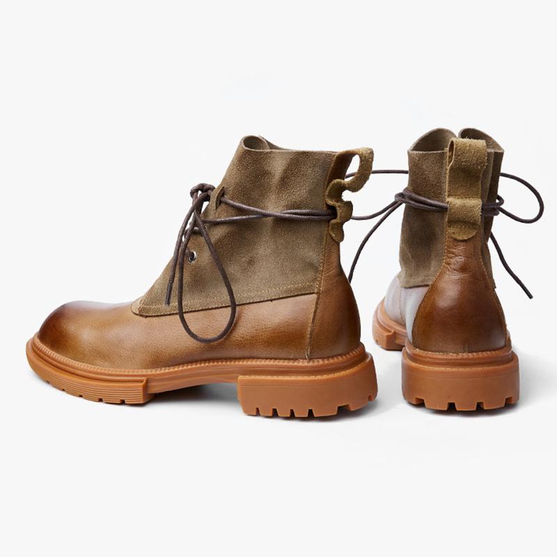 Opp France Men Vintage Martin Boots Brown