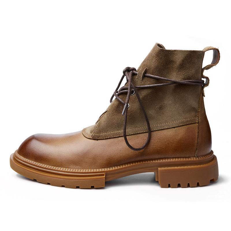 opp france Men Vintage Martin Boots Brown