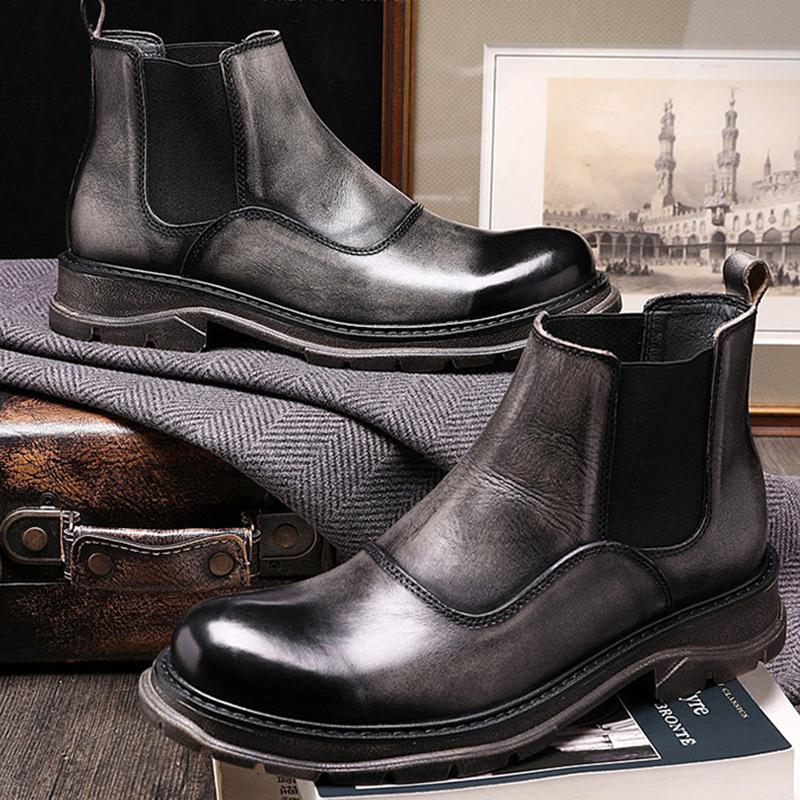 Opp France Men Vintage Trend Chelsea Boots