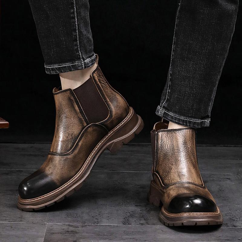 Opp France Men Vintage Trend Chelsea Boots
