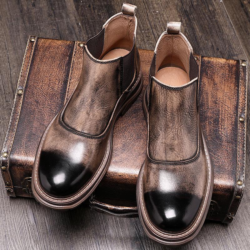 Opp France Men Vintage Trend Chelsea Boots