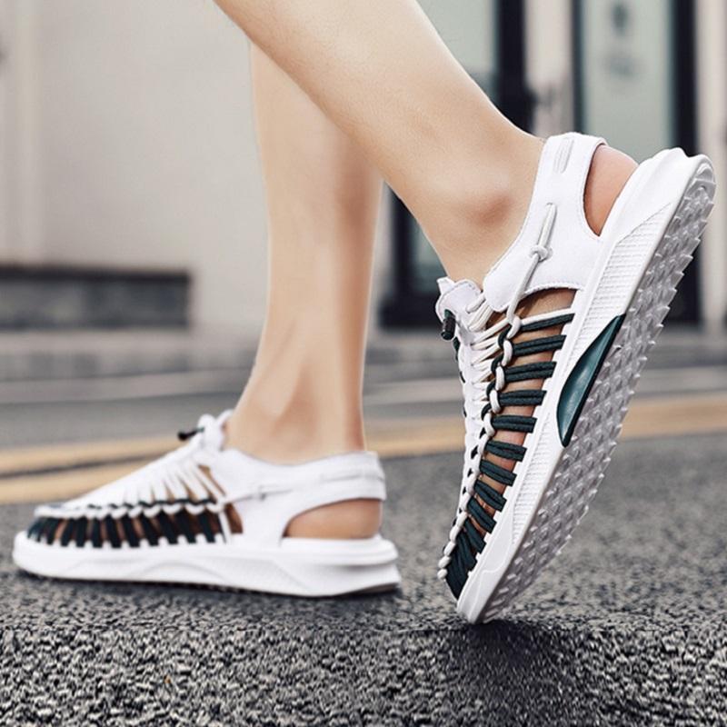 Opp France Men Weave Sandals Green