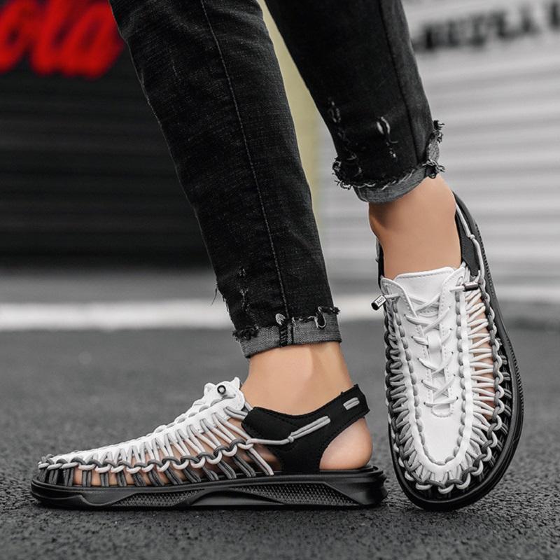 Opp France Men Weave Sandals White