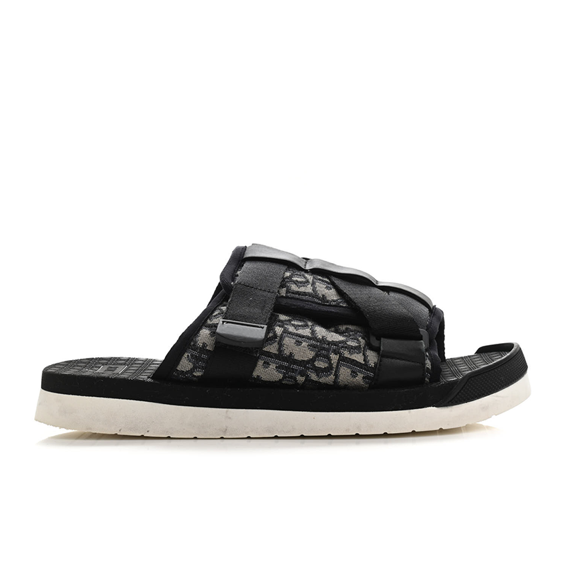 opp france Oblique Jacquard Mens Sandals Black