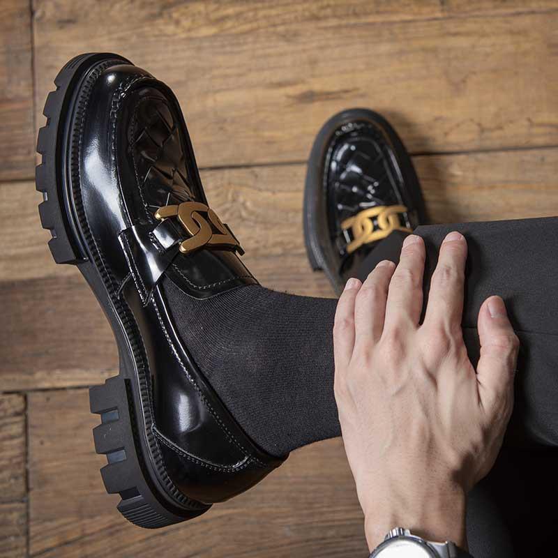 Opp France Patent-leather Woven Loafers