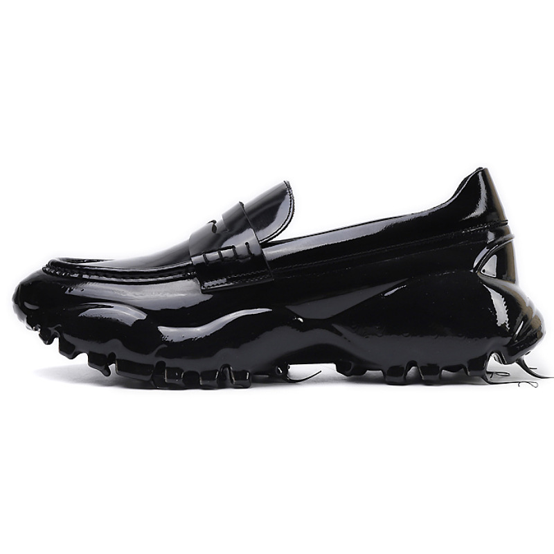 opp france Platform Drop Rubber Sole Loafers Black