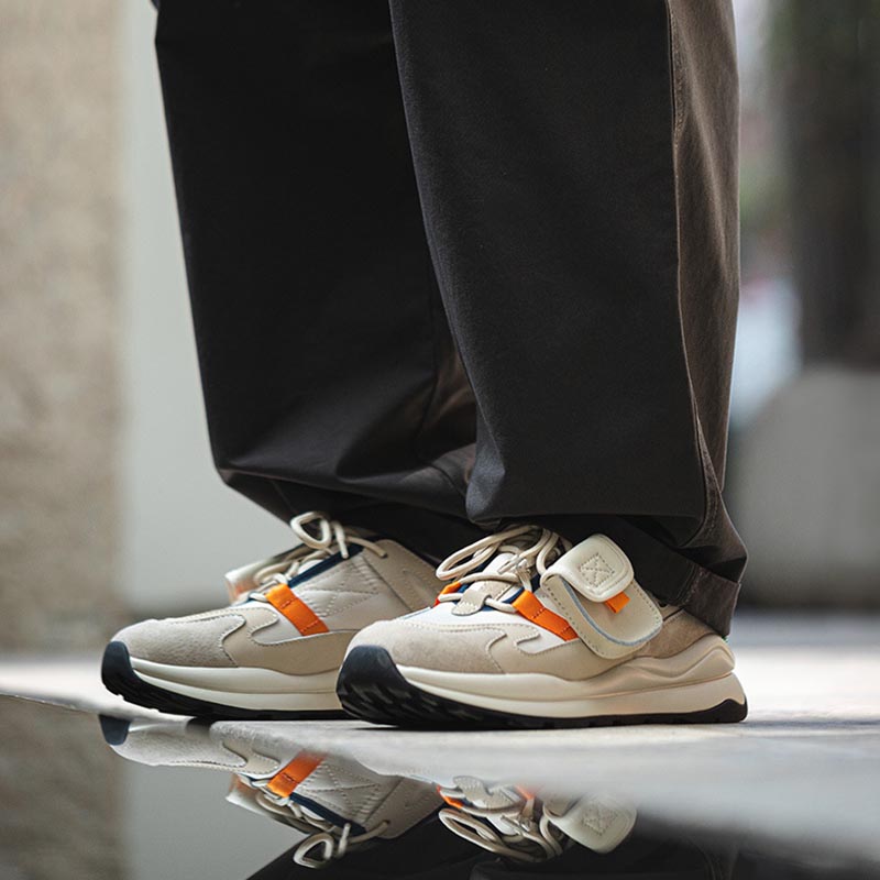 Opp France Pocket Jogger Retro Sneakers Beige