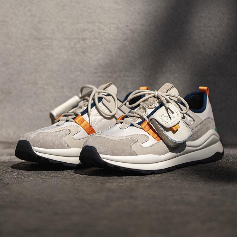 Opp France Pocket Jogger Retro Sneakers Beige