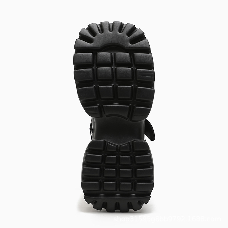 Opp France Punk Button Stud Cutout Sandals