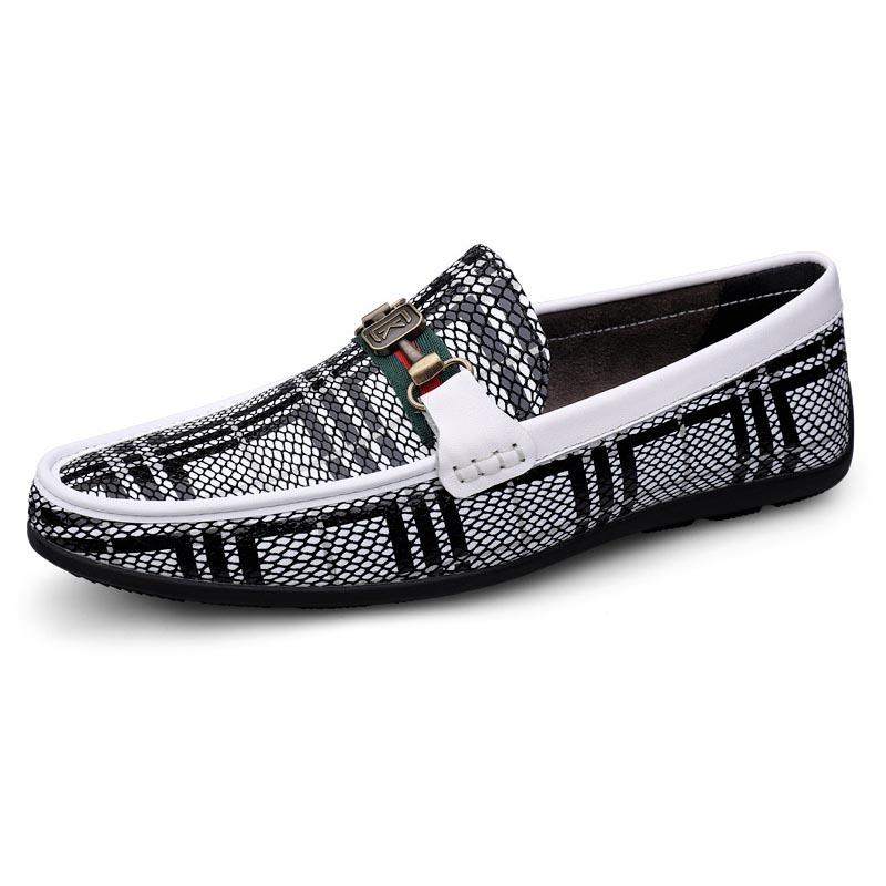 opp france Snakeskin Soft Loafers