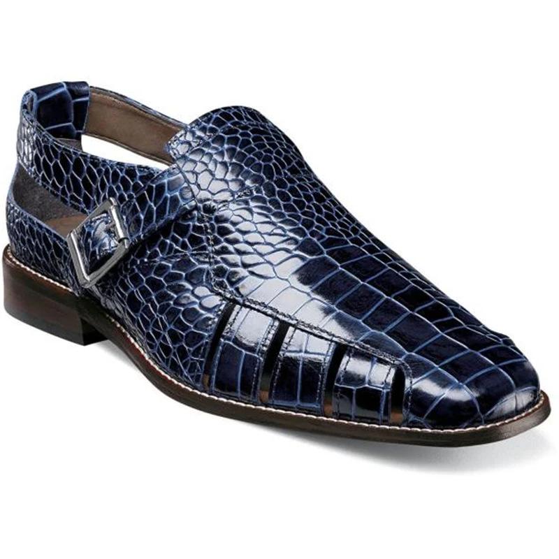 opp france Striped Wedge Square Toe Sandals