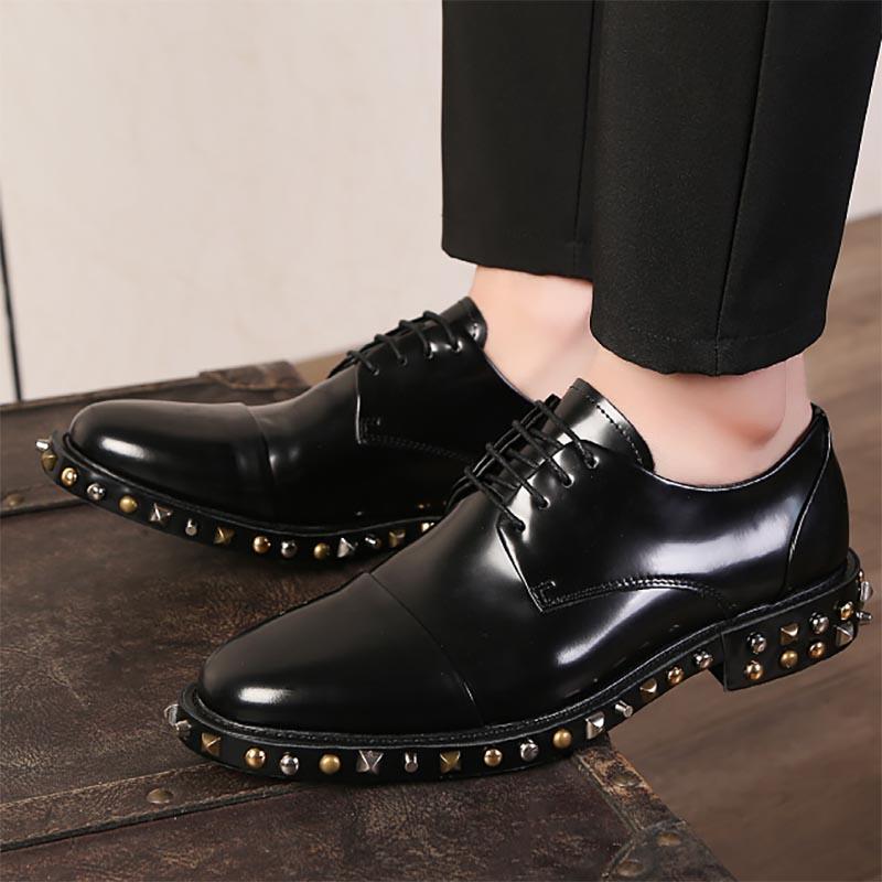 Opp France Studded British Leather Oxfords