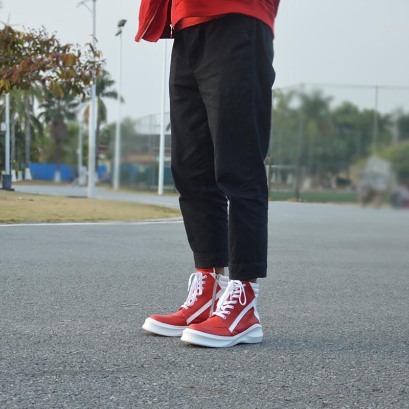 Opp France Thick-soled High-top Casual Shoes Red