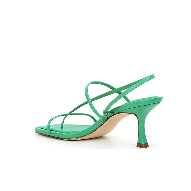 Opp France Thong Square Toe Dress Sandals Green