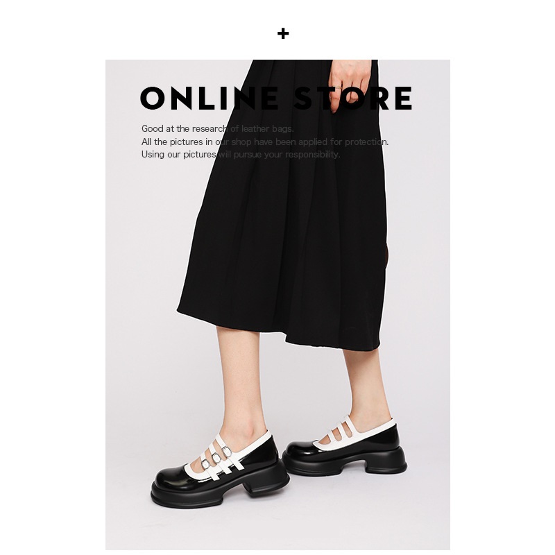 Opp France Women Black And White Leather Shoes