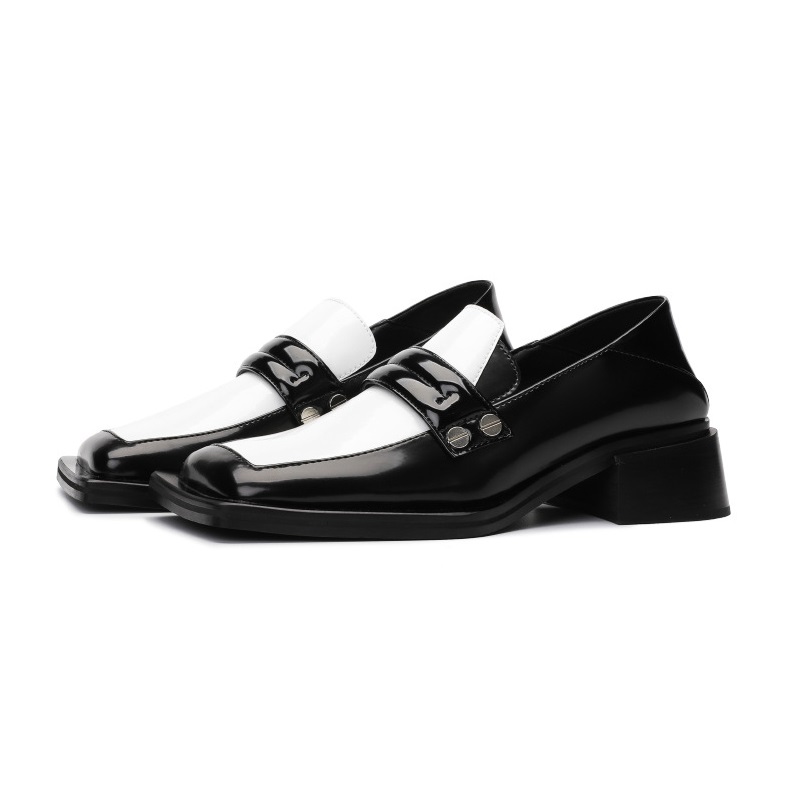 opp france Women Black and White Loafers