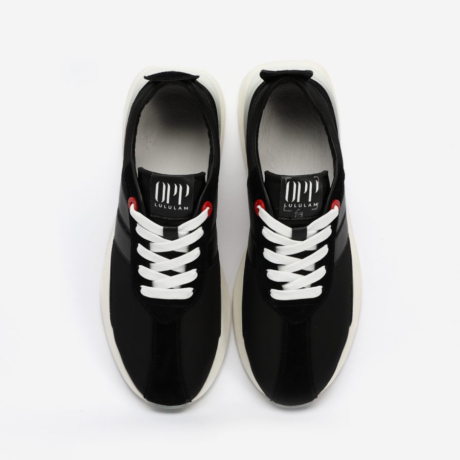 Opp France Women Black Nylon Bumpr Sneakers