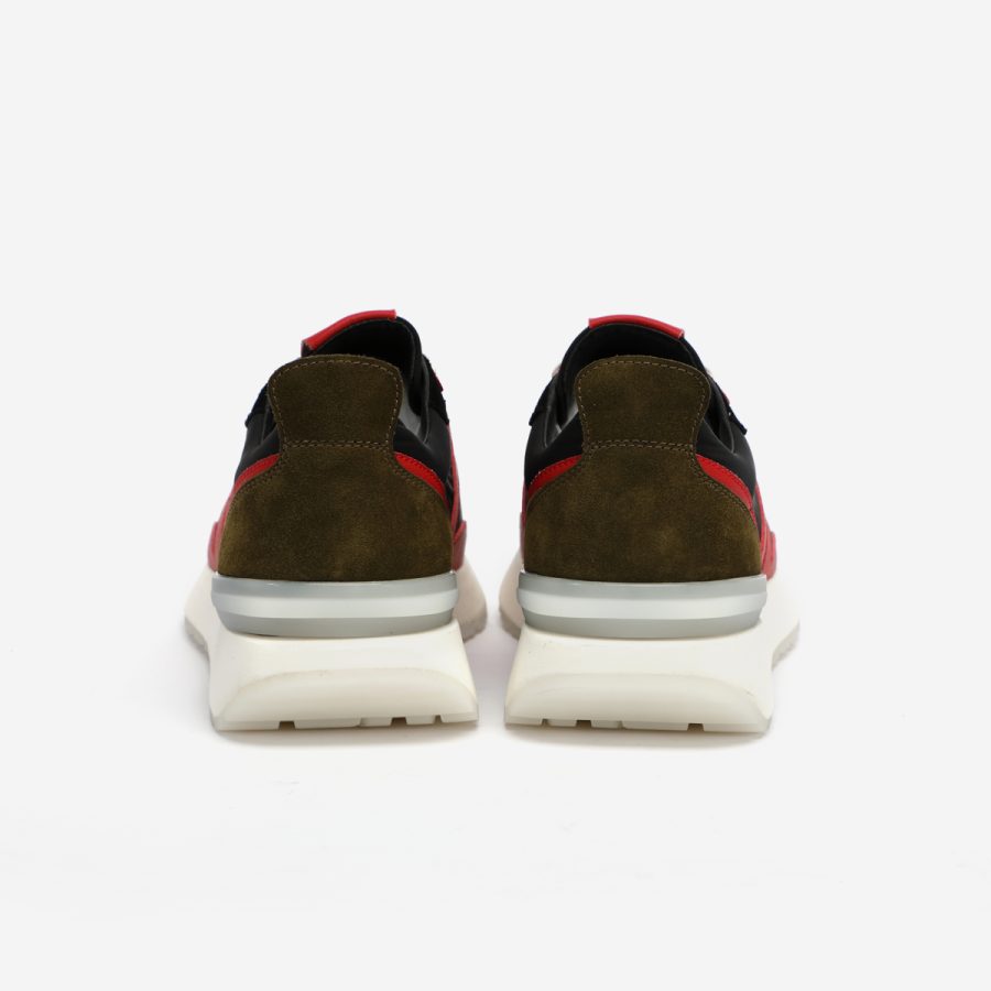 Opp France Women Black Red Nylon Bumpr Sneakers