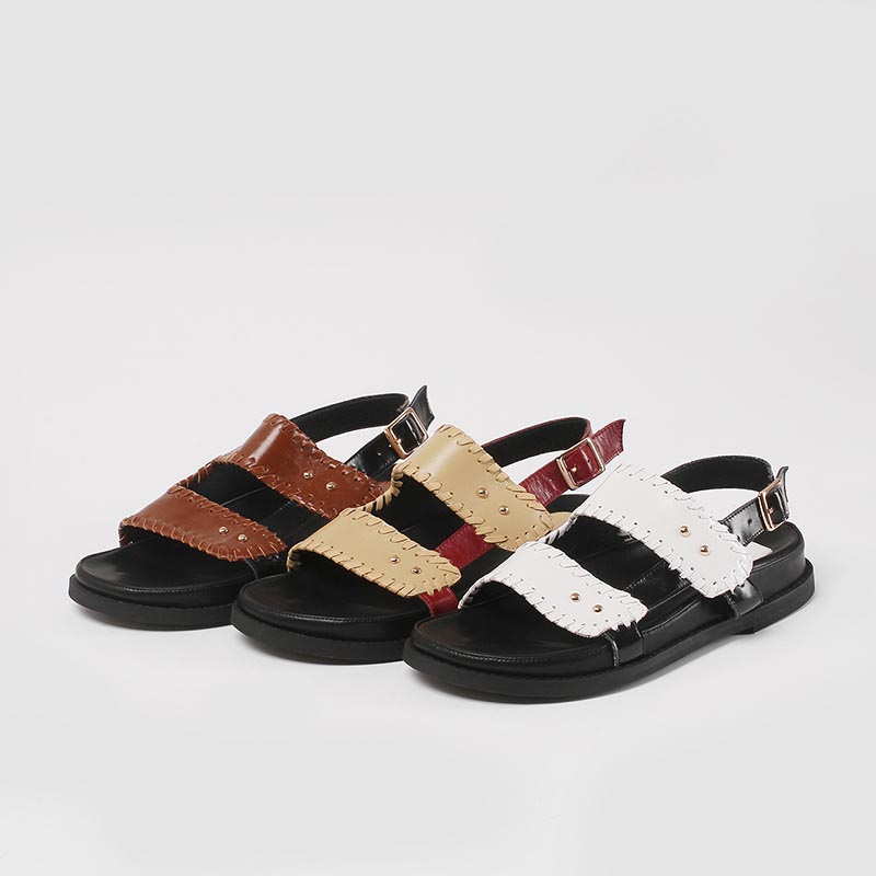 Opp France Women Color Contrast Buckle Sandals