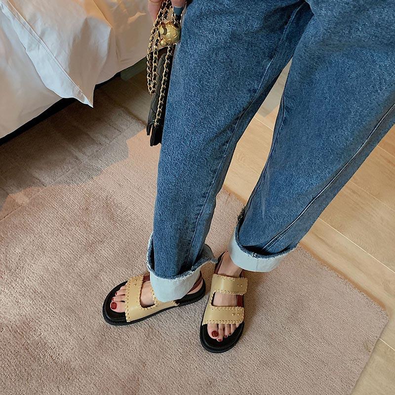 Opp France Women Color Contrast Buckle Sandals