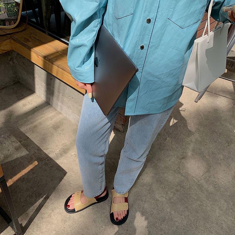 Opp France Women Color Contrast Buckle Sandals