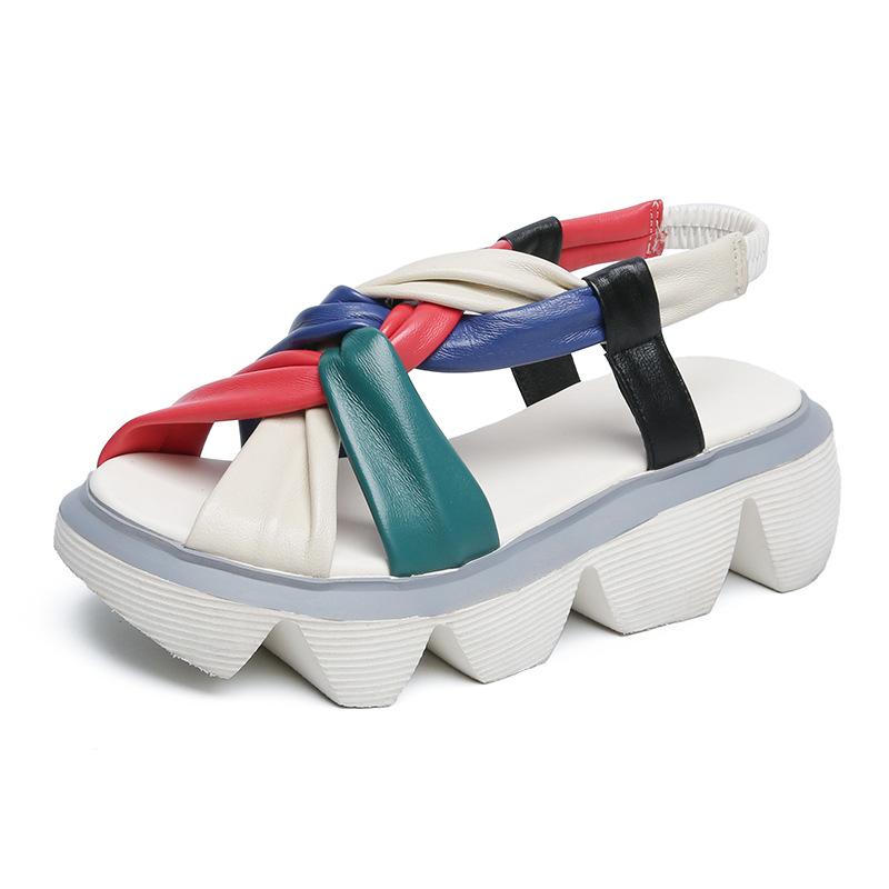 Opp France Women Colorful Platform Comfort Sandals