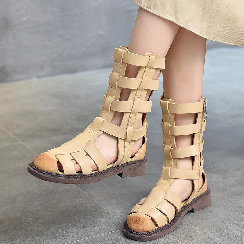 Opp France Women Cutout High-top Sandals