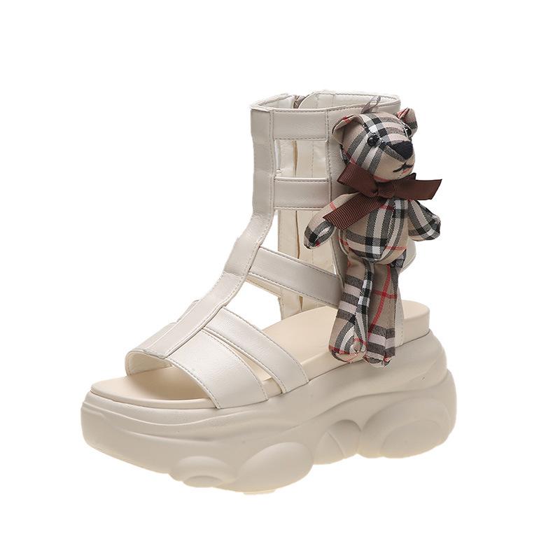 Opp France Women Cutout Platform Roman Sandals