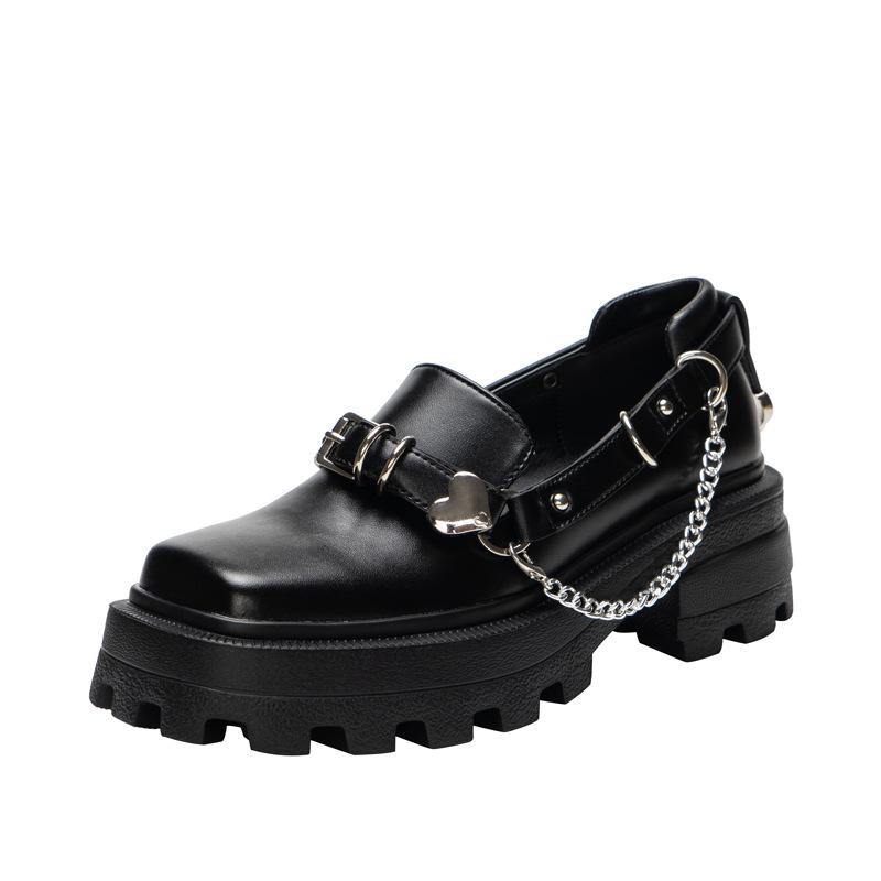 opp france Women Heart Chain Leather Shoes