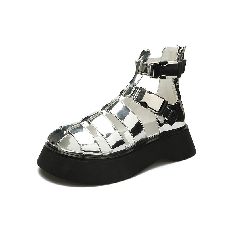 opp france Women High Top Cutout Platform Sandals
