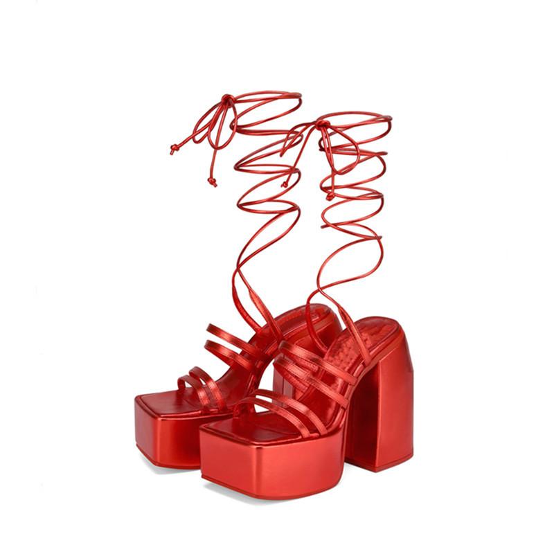 Opp France Women Lace-up High Heels