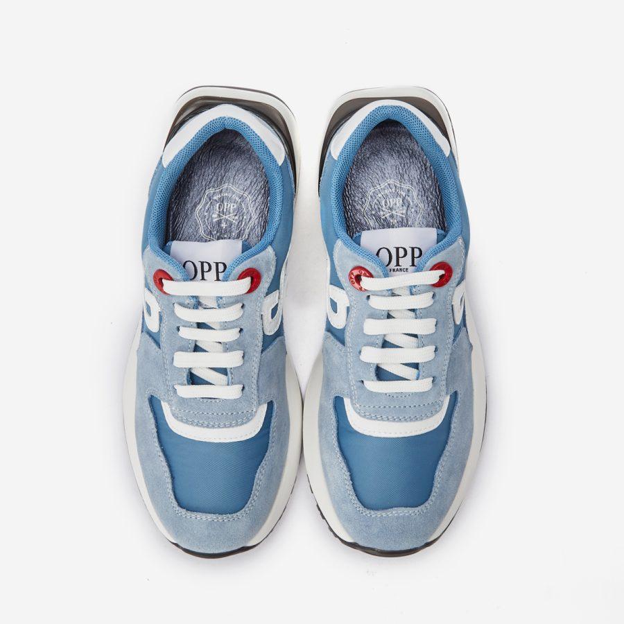 Opp France Women Lace-Up Suede Sneaker Haze Blue