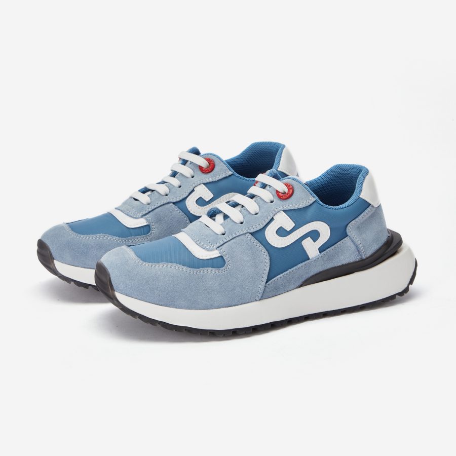 Opp France Women Lace-Up Suede Sneaker Haze Blue