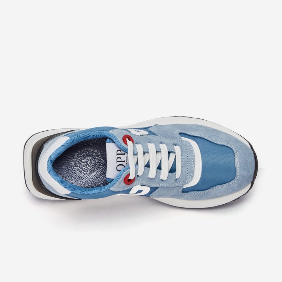 Opp France Women Lace-Up Suede Sneaker Haze Blue