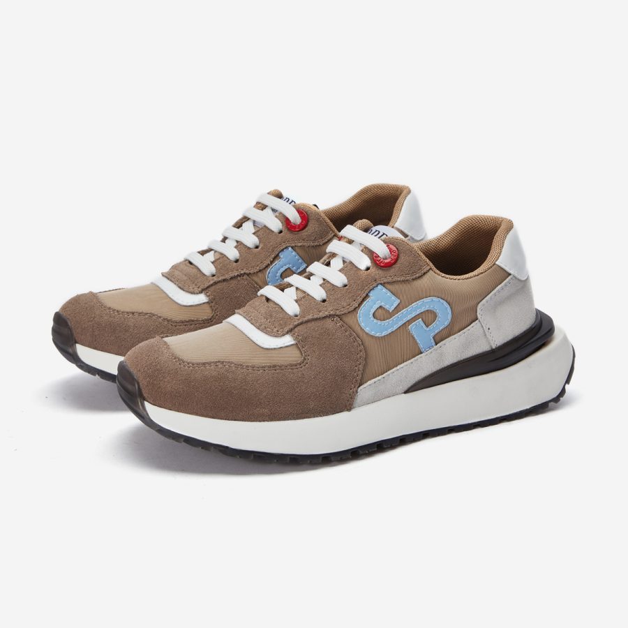 Opp France Women Lace-Up Suede Sneaker Khaki