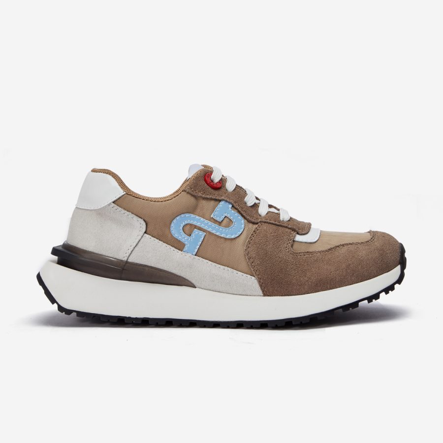 opp france Women Lace-Up Suede Sneaker Khaki