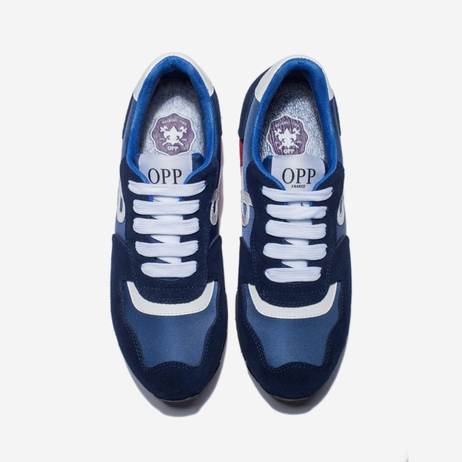 opp France Women Lace-Up Suede Sneakers Blue