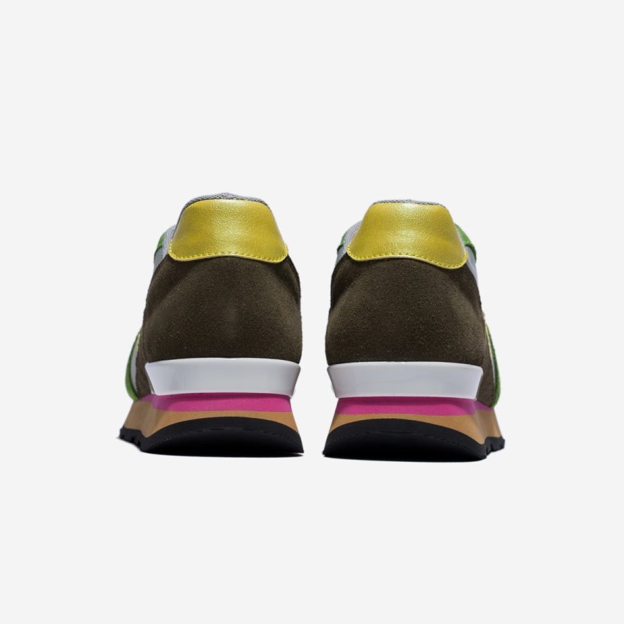 Opp France Women Lace-Up Suede Sneakers Green