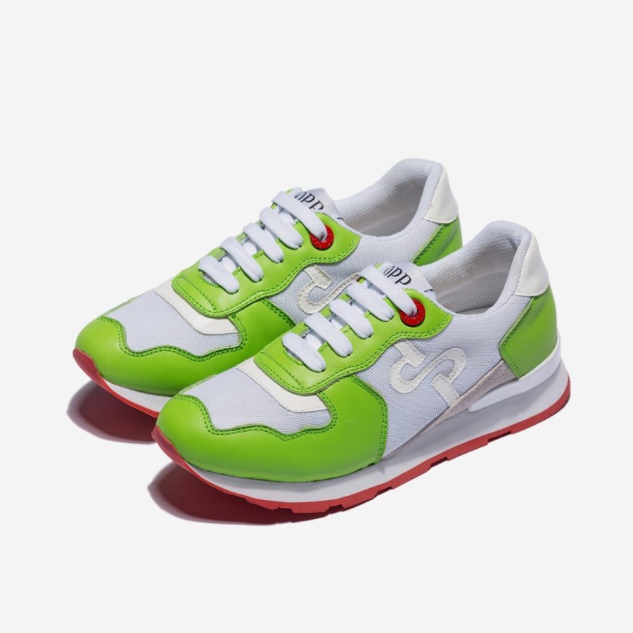Opp France Women Lace-Up Suede Sneakers Green