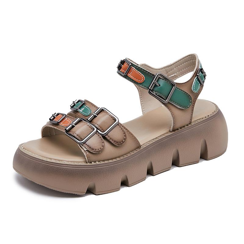 opp france Women Leather Platform Sandals